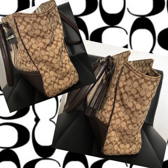 COACH Legacy Signature Stripe Handbag - Picture 7 of 8